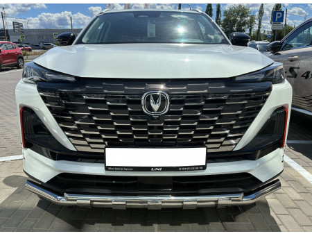Защита переднего бампера двойная с перемычками d60/42 Changan UNI-S CGUNIS.23.75