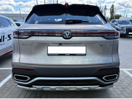 Защита заднего бампера  двойная с перемычками d60/42 Changan UNI-S CGUNIS.26.25