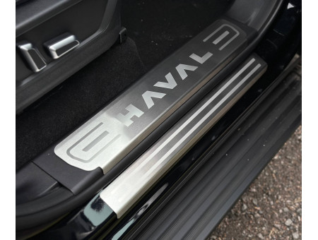 Накладки на пластиковые пороги (лист шлифованный надпись HAVAL) 4 шт. Haval H3